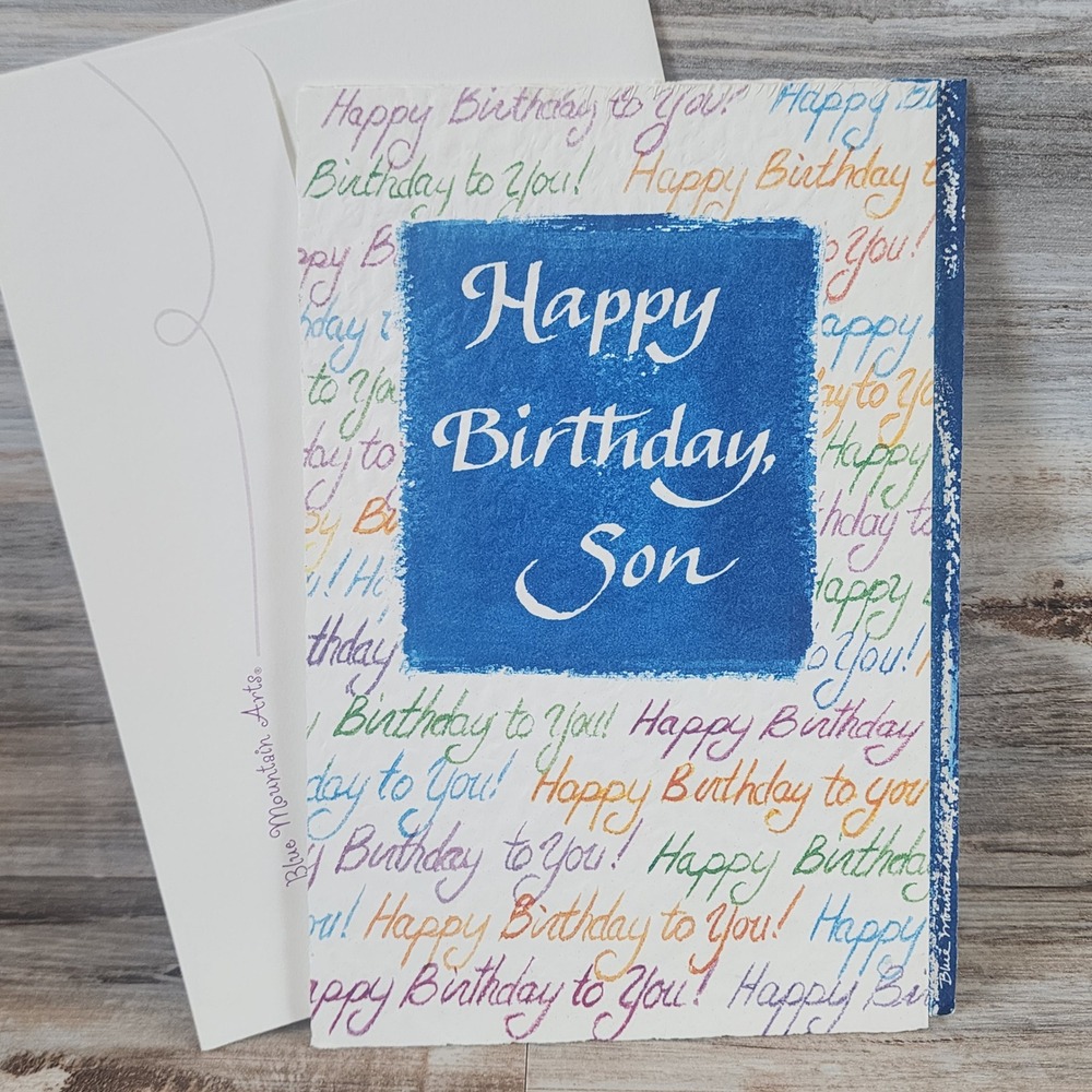 Blue Mountain Arts Happy Birthday Son Greeting Card with Envelope Textured Paper